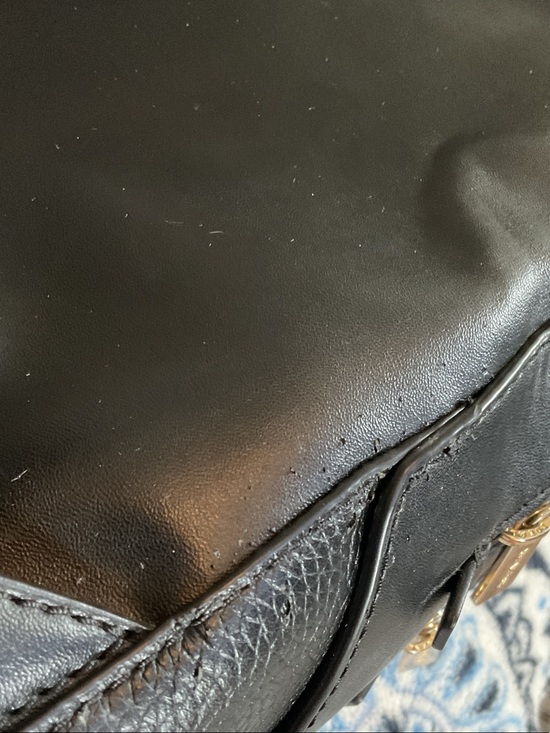 Michael Kors Jaycee Medium Black  Pebbled Leather Backpack with Gold Accents main image 4
